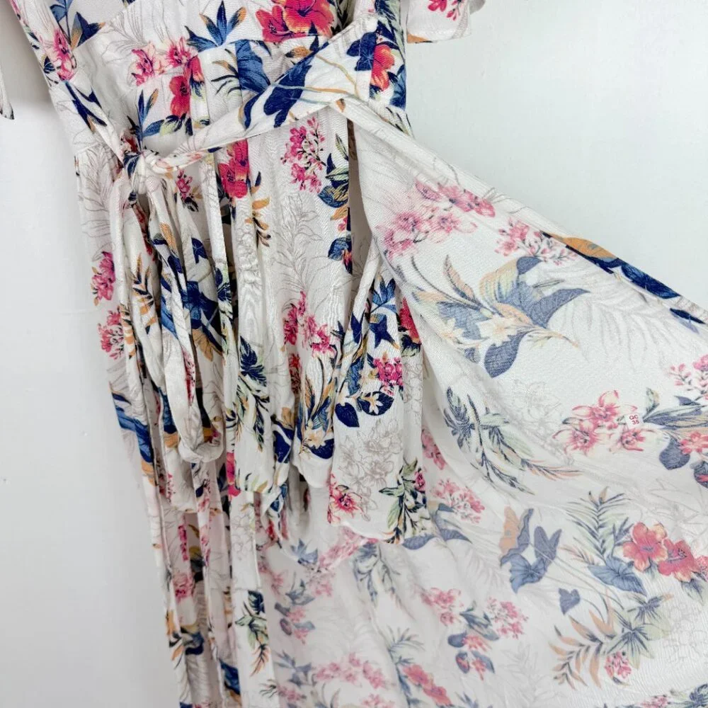 NWT American Eagle Floral Kimono Romper Dress Botanical Maxi Size 2 NEW - Picture 10 of 16